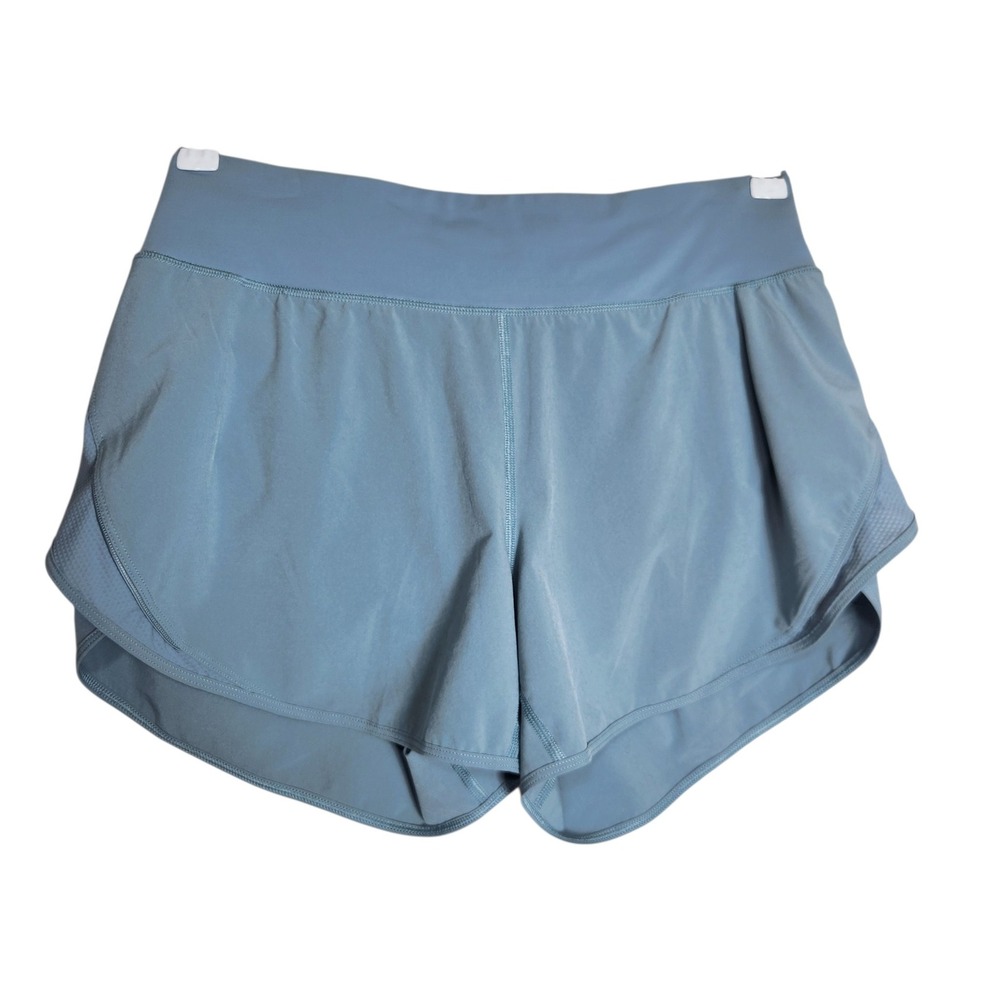 Lululemon Run Off Route High Rise Lined Short Blue Grey Running Shorts Size 8